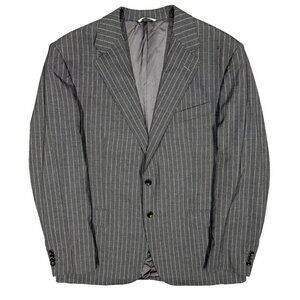 $2000 Flannel Bay Napoli Ermenegildo Zegna Sport Coat Blazer Italy Striped 46R